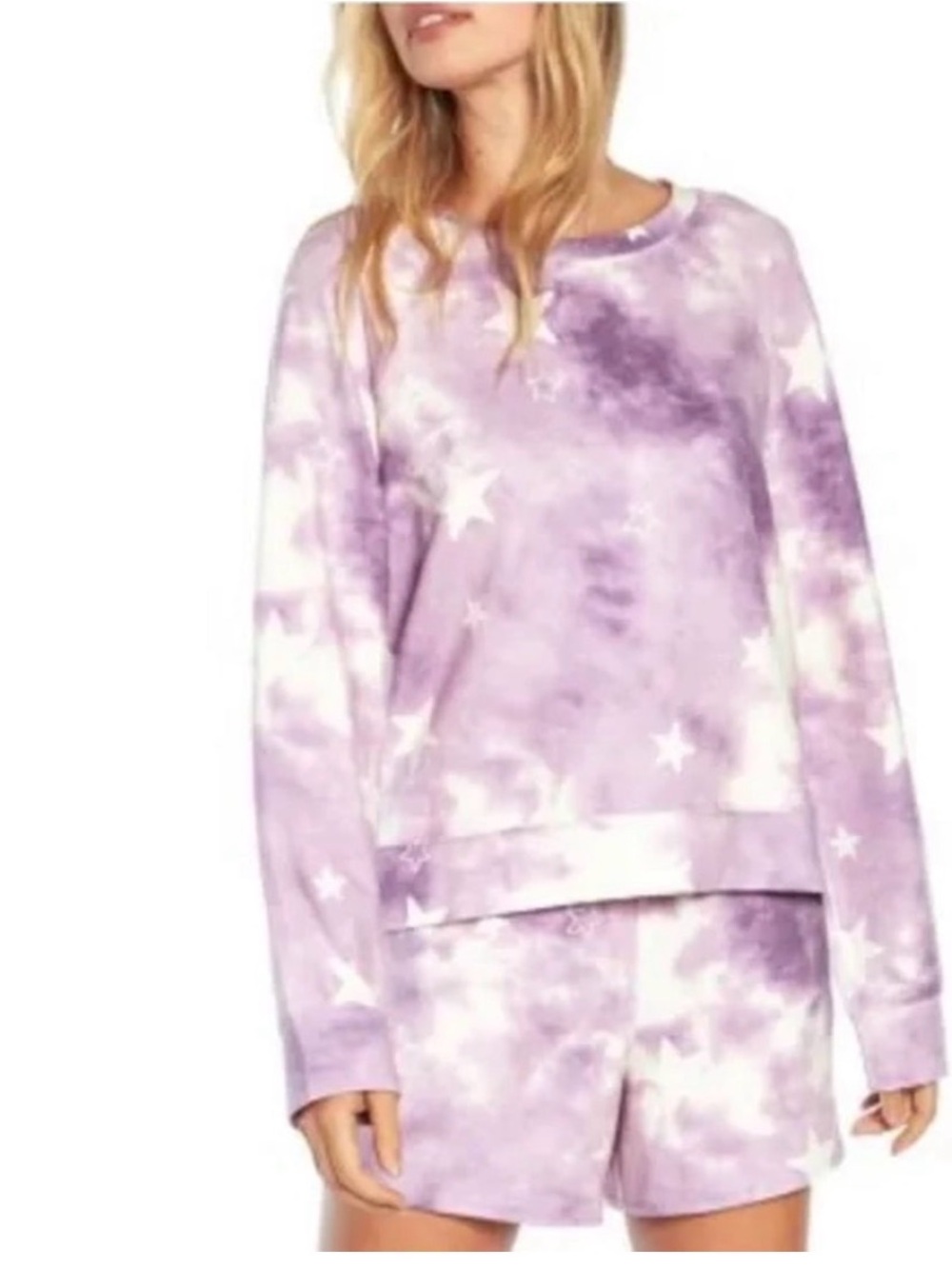 NWOT WildFox Purple Medium Women’s Sweatshirt Only Tye Dye Stars